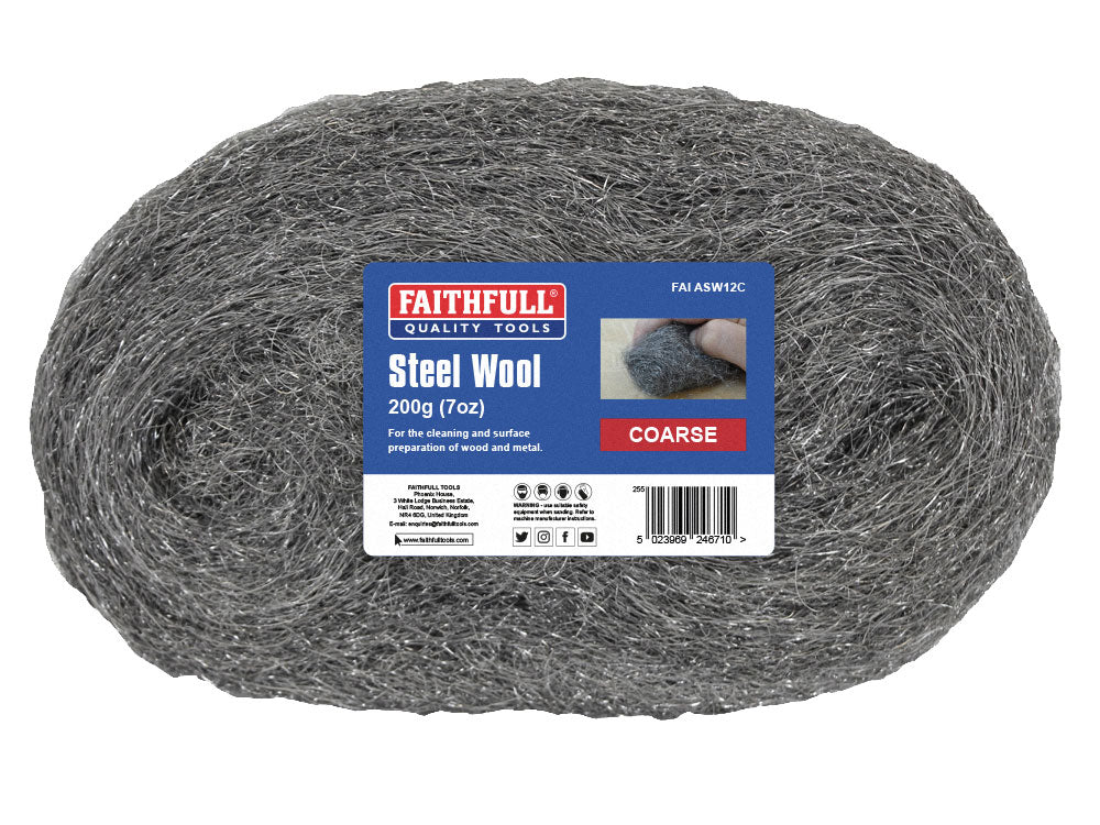 FAI/FULL STEEL WOOL (200G) COARSE FAIASW12C — official Faithfull product photograph