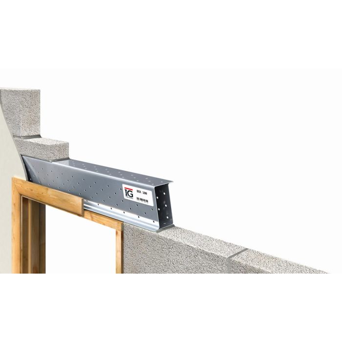 IG BOX - 100 lintel supplier range illustration shown installed; dimensions vary by ordered length.