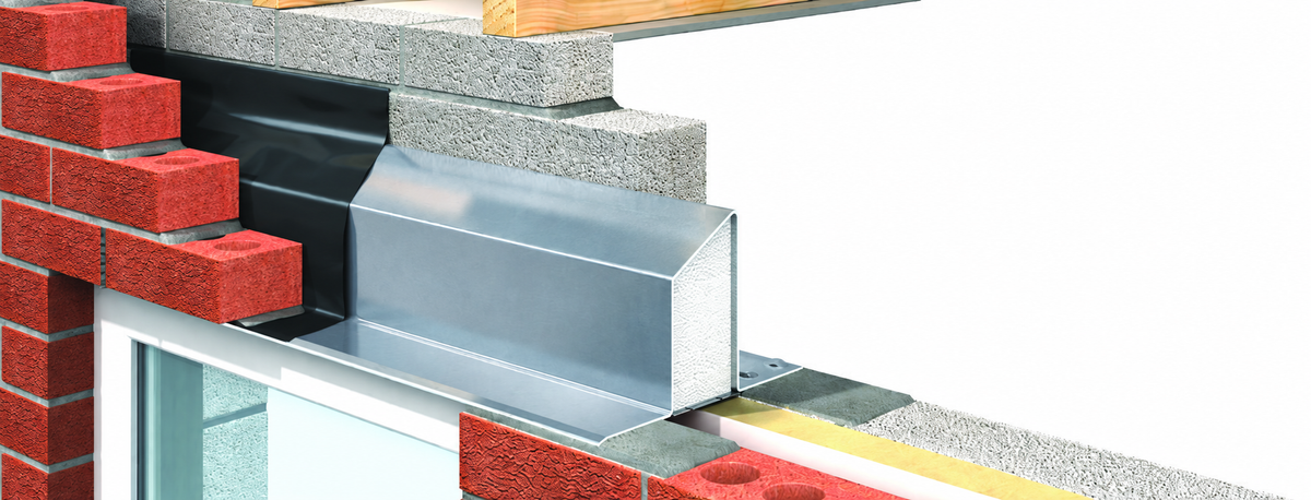 IG L1/HD 150 steel lintel – representative range installation illustration; dimensions vary by selected product.