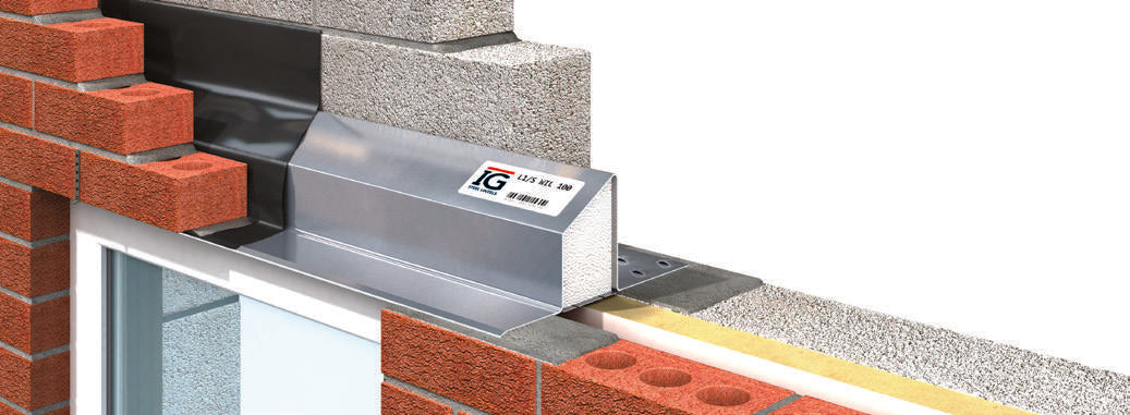IG L1/S WIL 100 steel lintel – representative range installation illustration; dimensions vary by selected product.