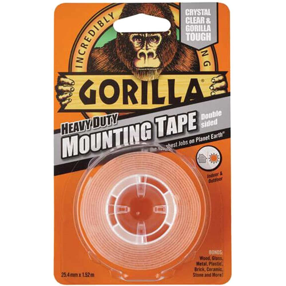 Gorilla Heavy-Duty Mounting Tape 25.4mm x 1.5m Chrystal Clear GRGGTHDDSMT
