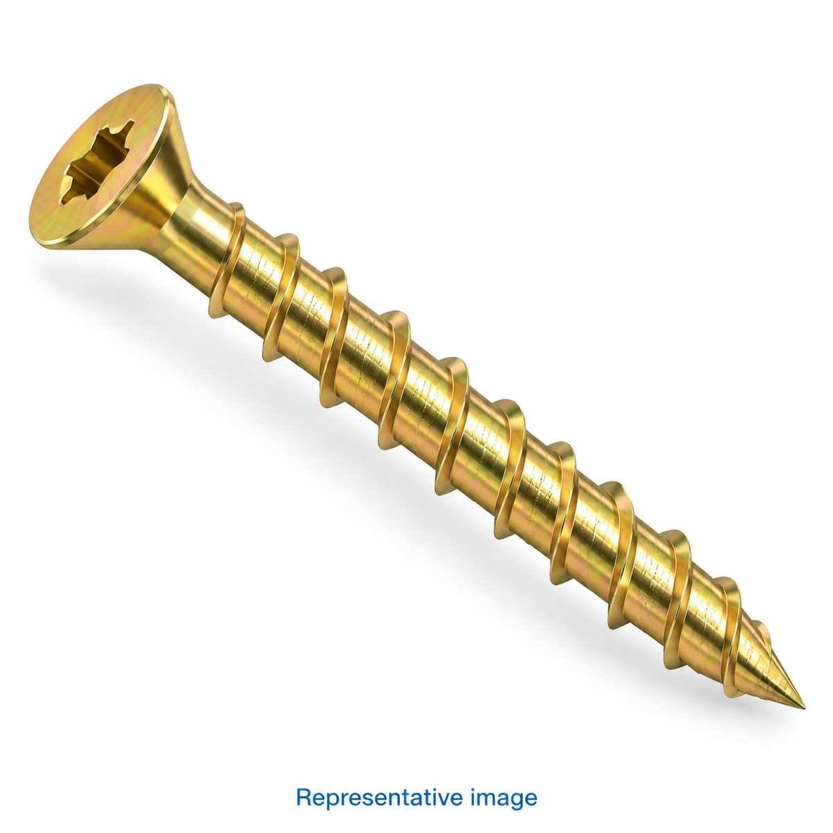 Representative countersunk concrete screw anchor with Torx recess and coarse concrete-cutting thread; size and specification vary — see product details