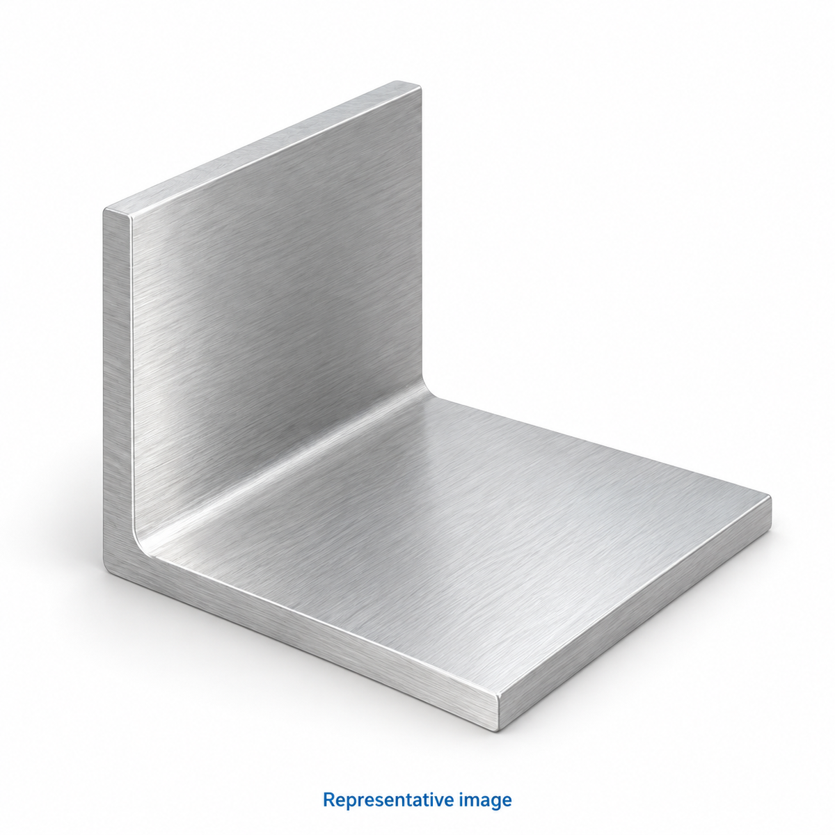 Representative steel equal-leg L angle, both legs equal length; size and specification vary — see product details