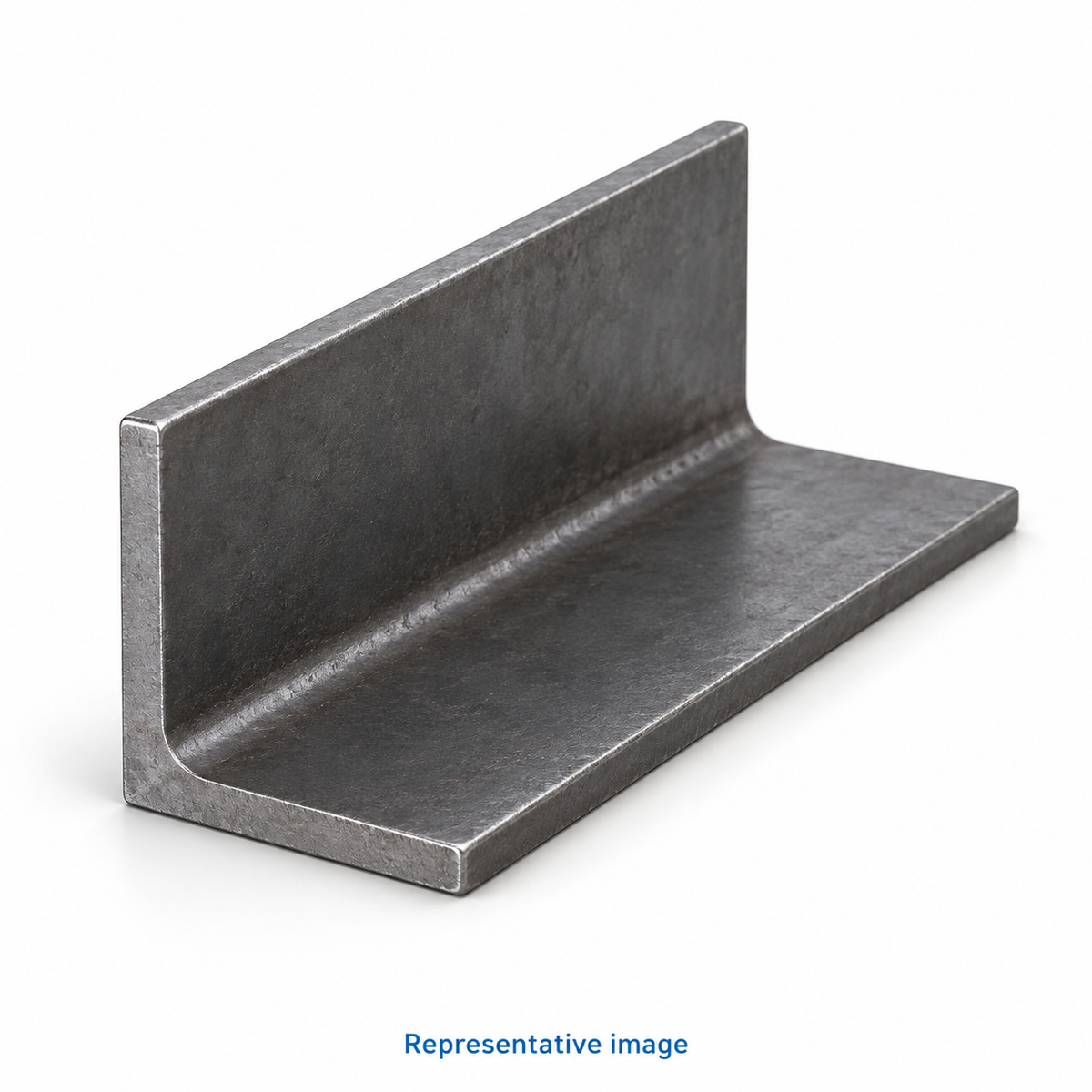 Representative steel equal-leg L angle, both legs equal length; size and specification vary — see product details