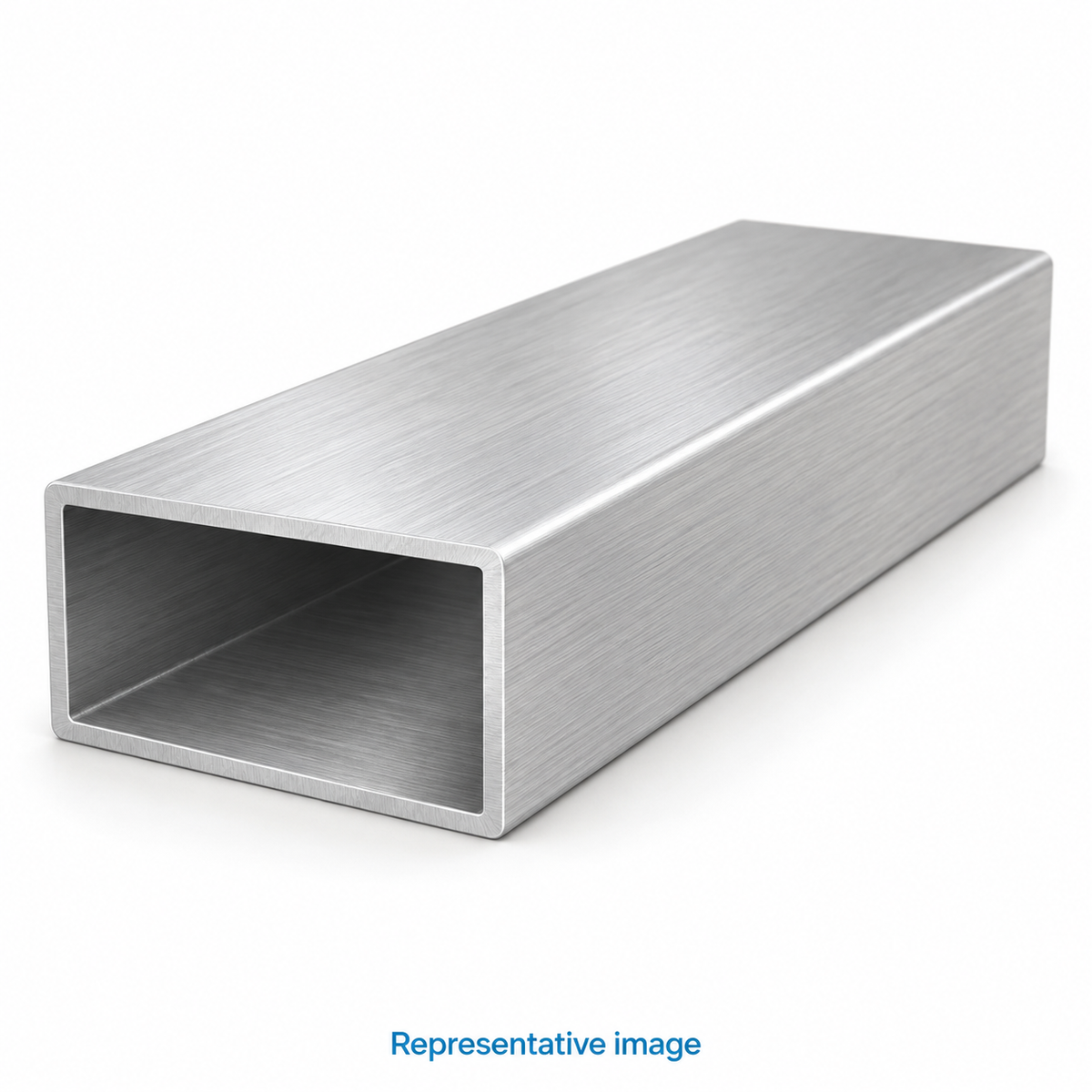 Representative rectangular hollow tube with open end, width clearly twice height; size and specification vary — see product details