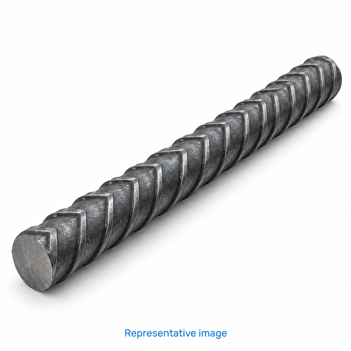 Representative ribbed reinforcing bar; see listing for dimensions and specification
