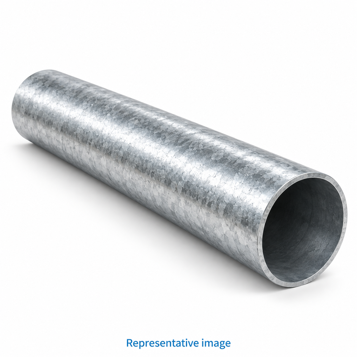 Representative round steel pipe with clearly open circular end; size and specification vary — see product details