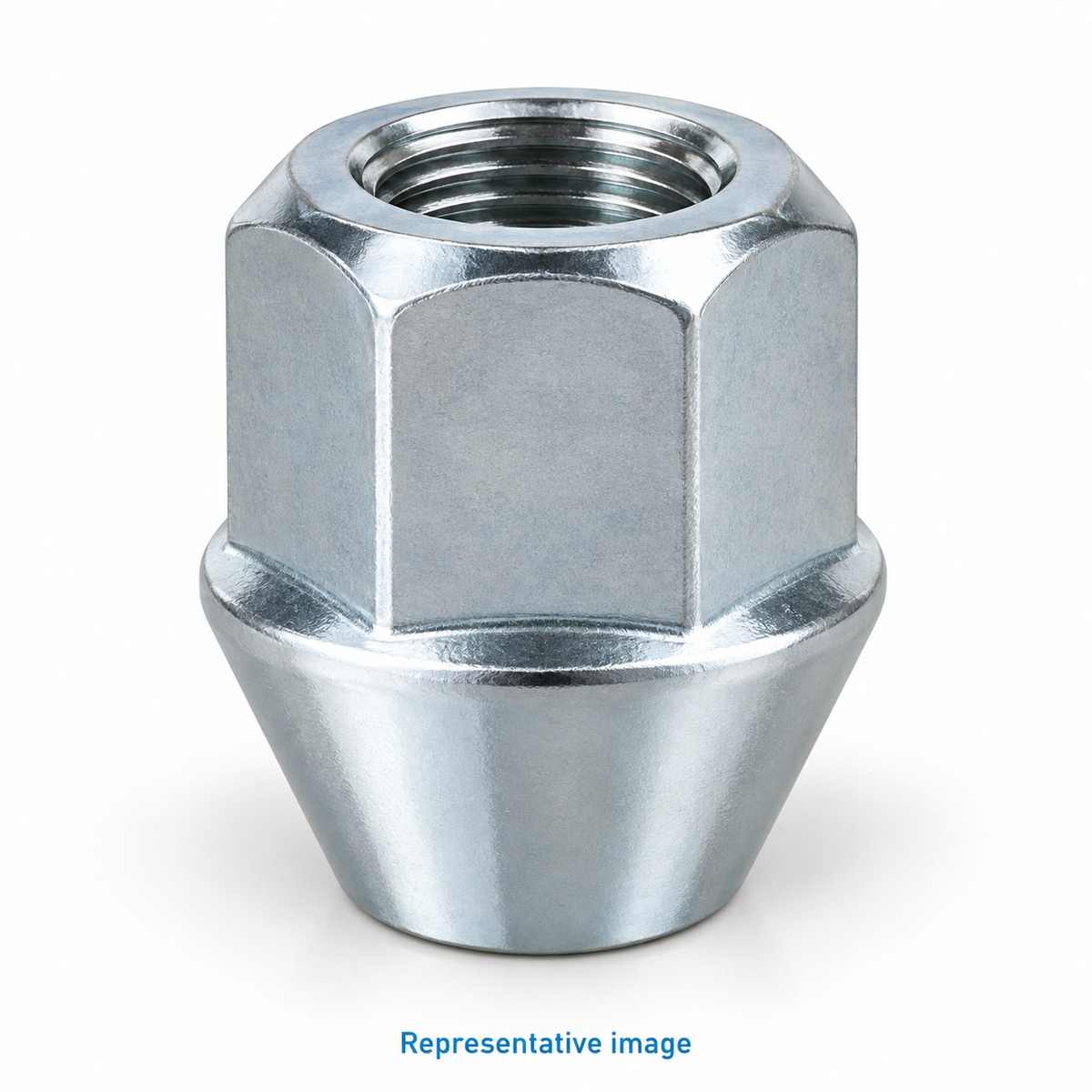 Representative shear nut with hexagonal upper drive section above a smooth conical lower base; size and specification vary — see product details