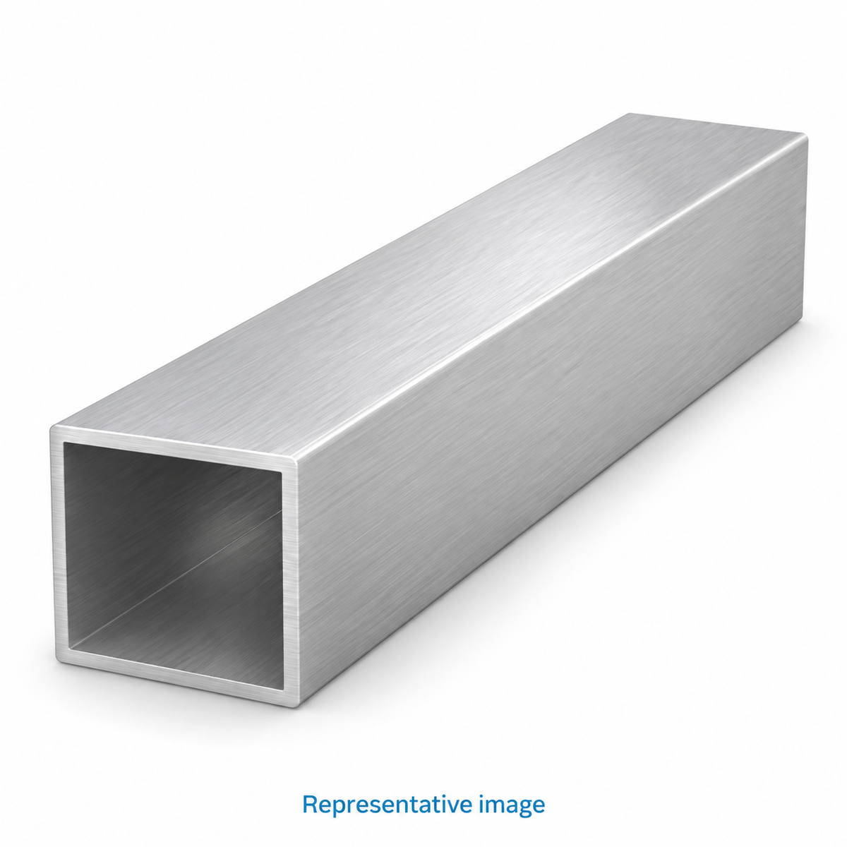 Representative square hollow tube with visible open square end; size and specification vary — see product details