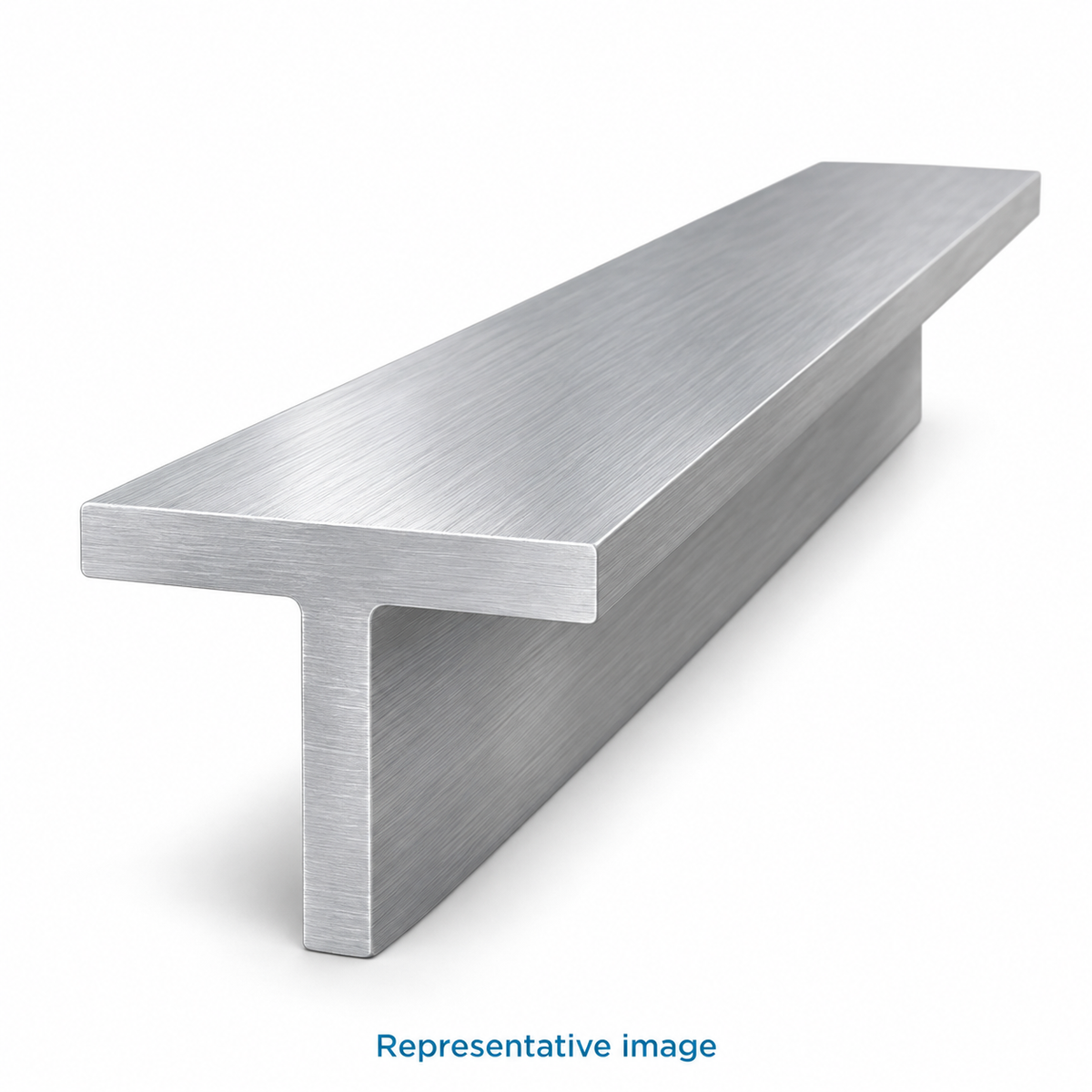 Representative steel T-section, clear T shaped exposed end; size and specification vary — see product details