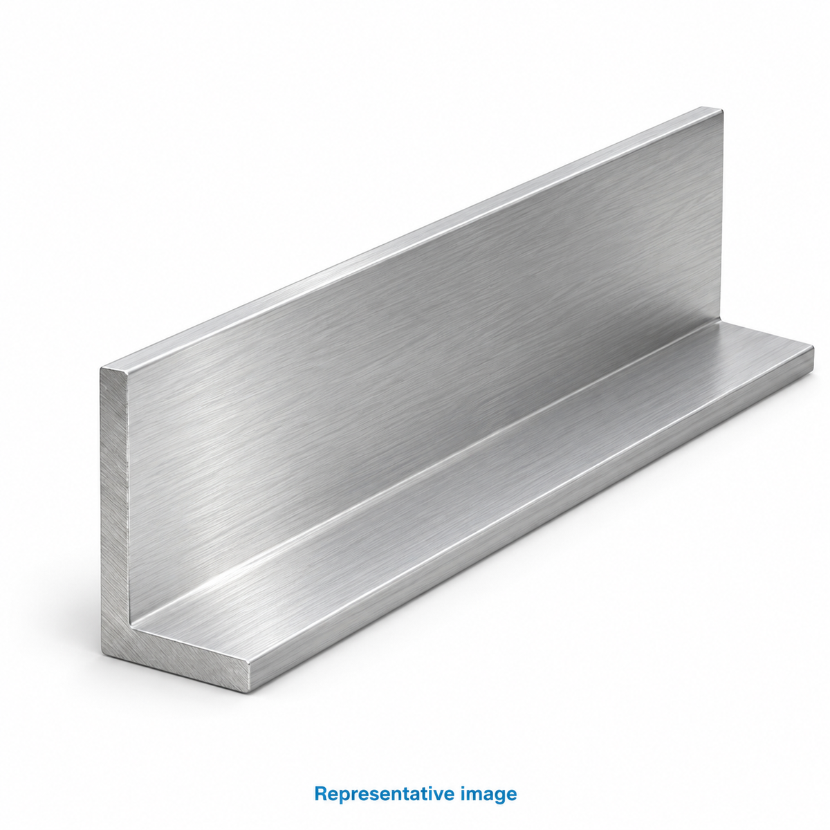 Representative steel unequal-leg L angle, one leg twice as long as the other; size and specification vary — see product details