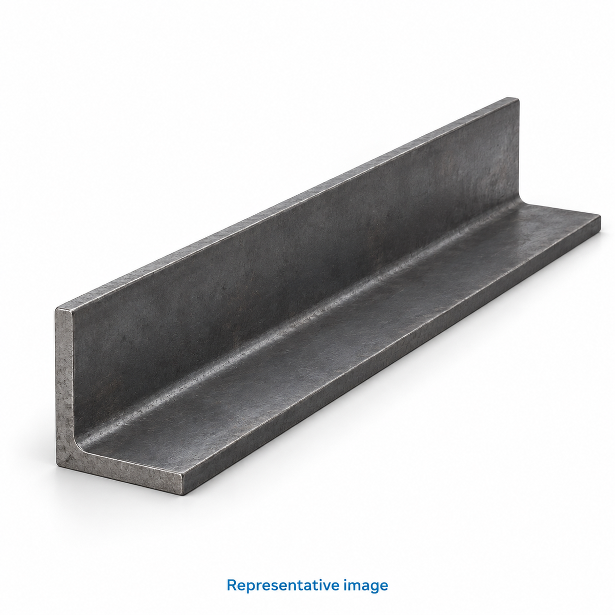 Representative steel unequal-leg L angle, one leg twice as long as the other; size and specification vary — see product details