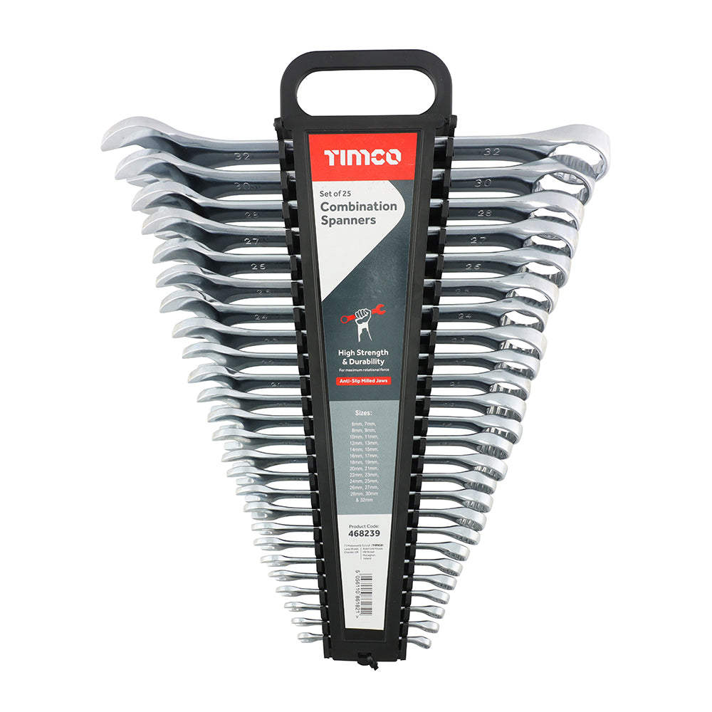 TIMCO COMBINATION SPANNER SET 25 PC 468239 6mm-28mm,30mm,32mm — official TIMCO product photograph
