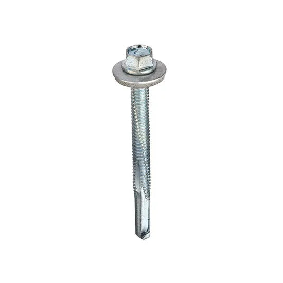 5.5 x 38 Hex Head Self Drill Cladding Screw Heavy Section w/h 16mm Washer (100) GHS38B16