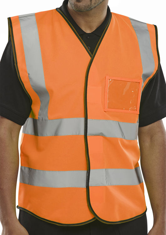 HI VIZ ORANGE ID VEST MED — representative product photo