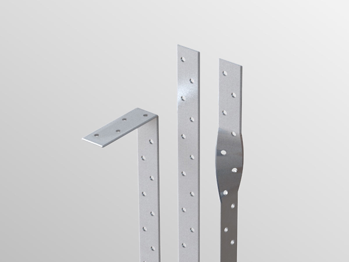 BPC V light duty restraint strap range showing bent, flat and twisted profiles