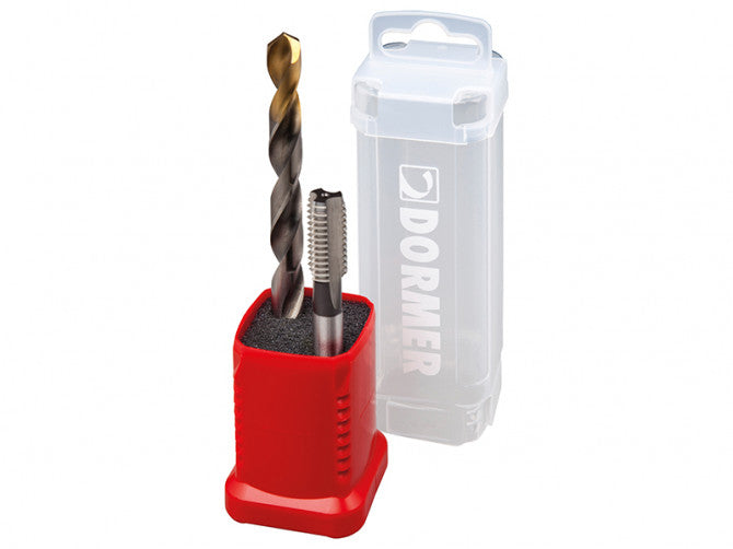 Dormer HSS Duo second tap and A002 drill bit set — representative range image; metric size varies by product.