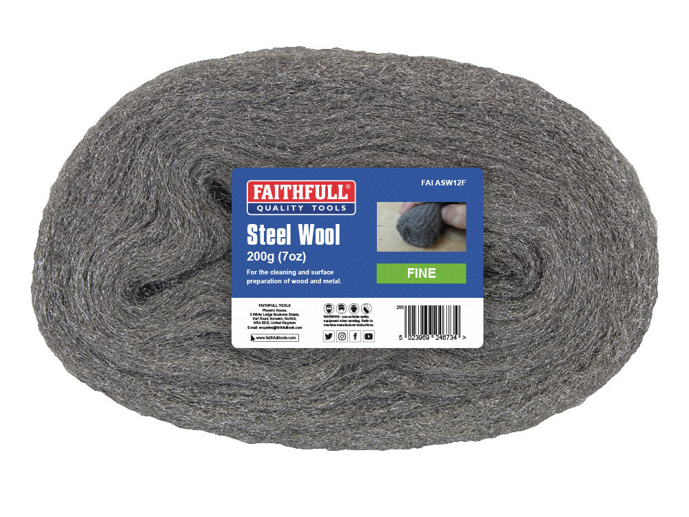 FAI/FULL STEEL WOOL (200G) FINE FAIASW12F — official Faithfull product photograph