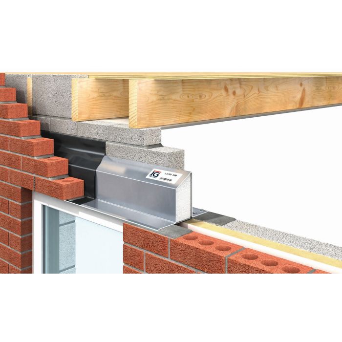 IG L1/HD 100 lintel supplier range illustration shown installed; dimensions vary by ordered length.