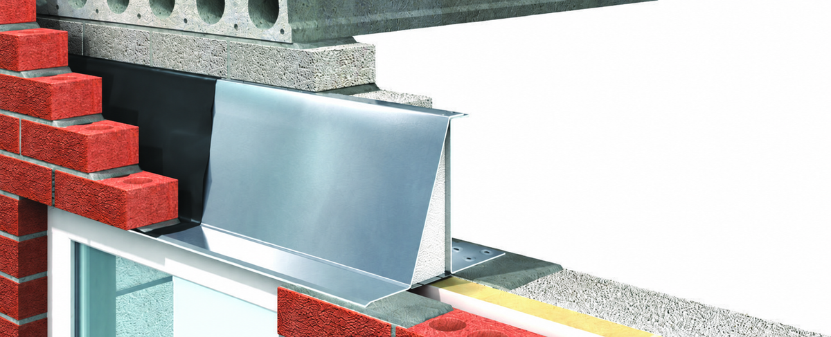 IG L5/150 WIL steel lintel – representative range installation illustration; dimensions vary by selected product.