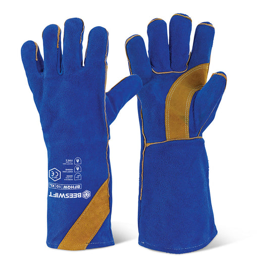 CAT2 Blue Gold HQ Welders Gauntlet PER PAIR BFHQWN