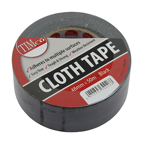 TIMCO Cloth Tape - Black CTBLACK — official supplier photograph; size and pack contents as listed.