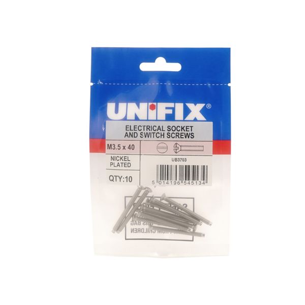 ELECTRICAL SCREWS RECESSED RAISED NP M3.5 X 40 UB3703 PACK 10