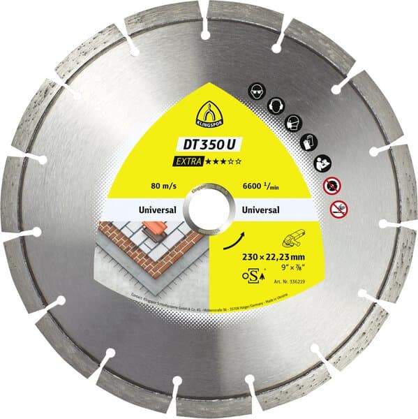 Klingspor DT350 U Extra Diamond cutting Blade 230mm 336219