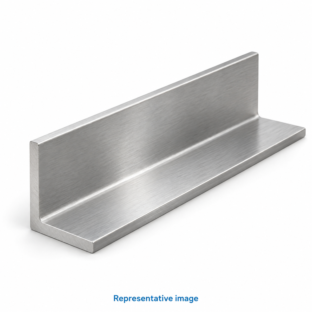 Representative steel equal-leg L angle, both legs equal length; size and specification vary — see product details