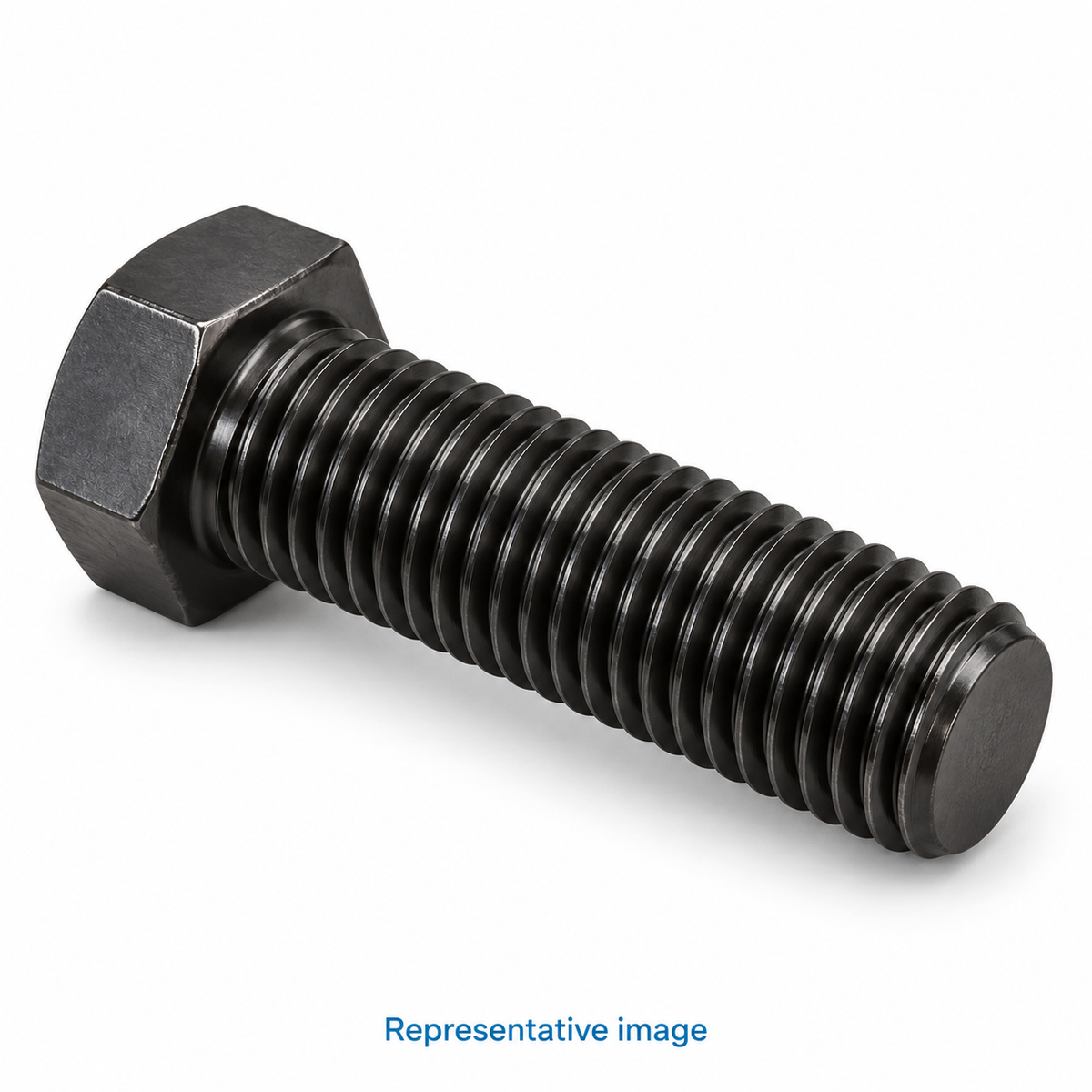 Representative fully threaded hexagonal head set screw, flat end; size and specification vary — see product details
