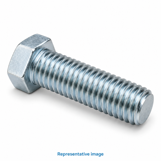 Representative fully threaded hexagonal head set screw, flat end; size and specification vary — see product details