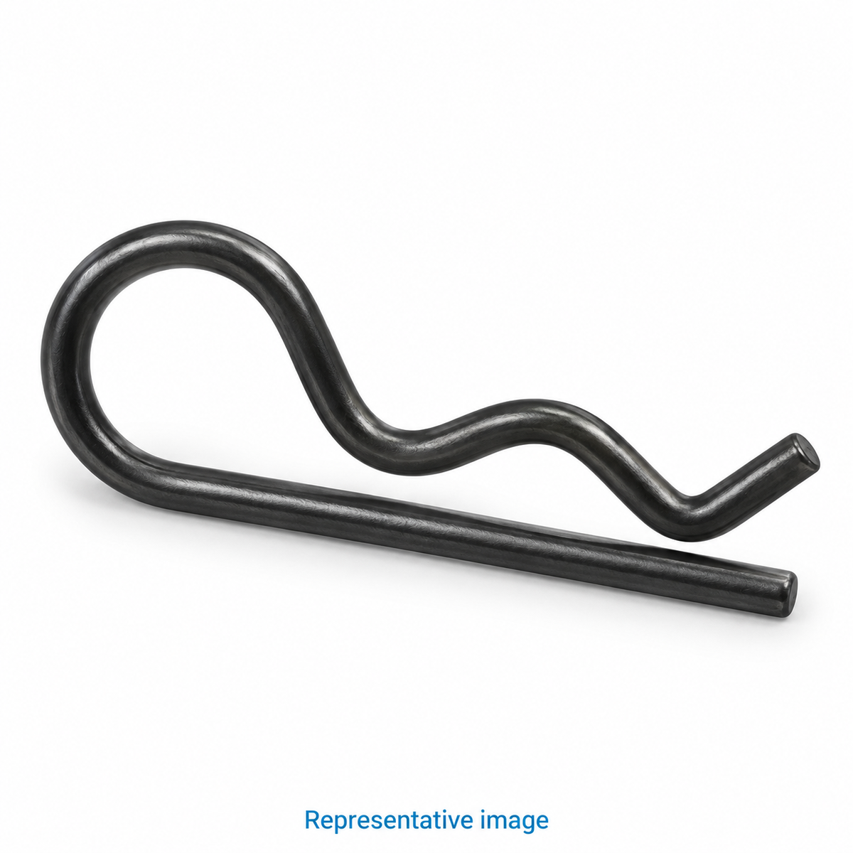 Representative bent spring wire R-shaped retaining clip; size and specification vary — see product details