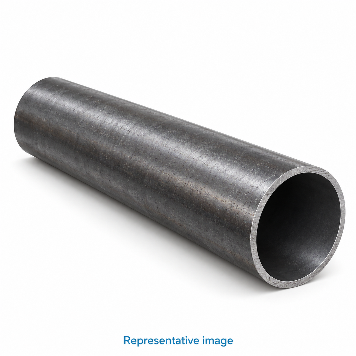 Representative round steel pipe with clearly open circular end; size and specification vary — see product details