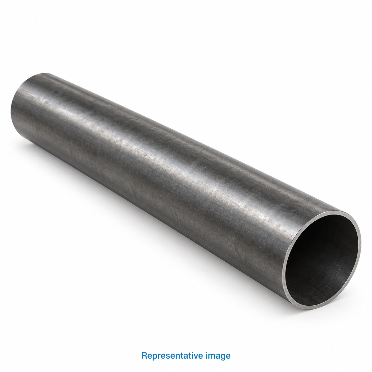 Representative thin-wall precision round hollow steel tube with clearly open circular end; size and specification vary — see product details