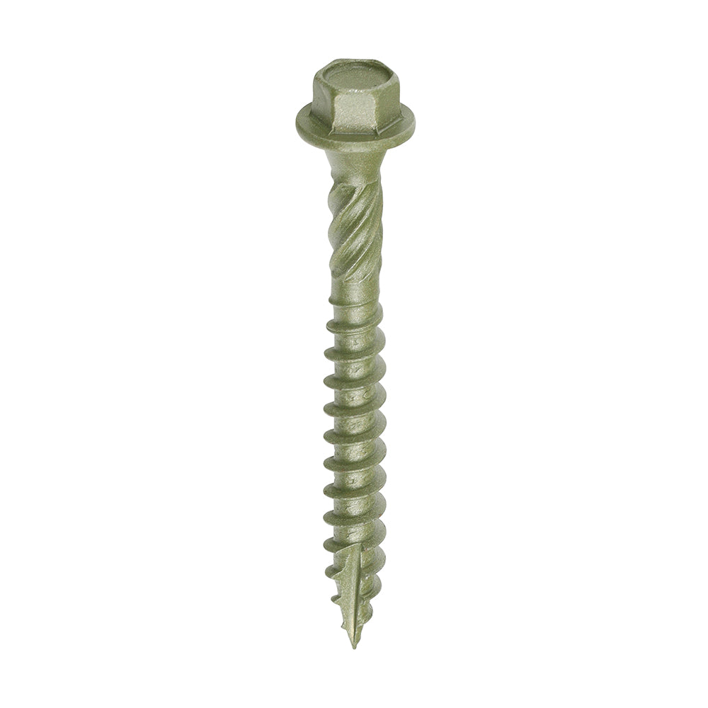 Timber Frame Construction & Landscaping Screws - Hex - Exterior - Green Organic — supplier image; see listing for size and pack quantity