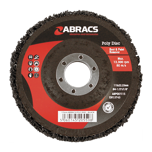 Abracs Poly Disc - Black - 115 x 22mm ABABPOLY115 — official Abracs product photograph