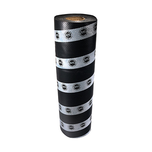 Black polyethylene damp proof course roll — representative range image; roll width varies by product