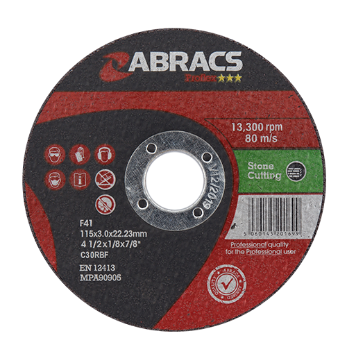 PROFLEX 115mm x 3mm x 22mm FLAT STONE — official Abracs product photograph