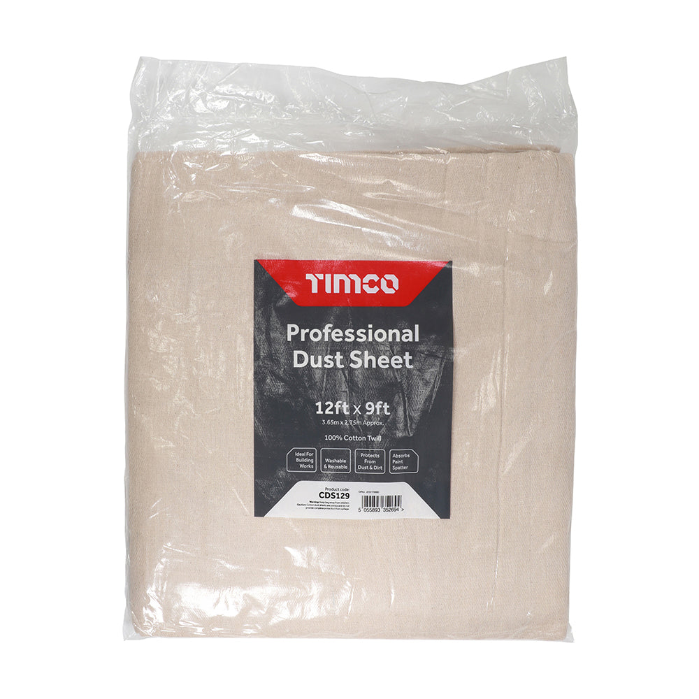 Timco Professional Dust Sheet 12 x 9 CDS129 — official TIMCO product photograph