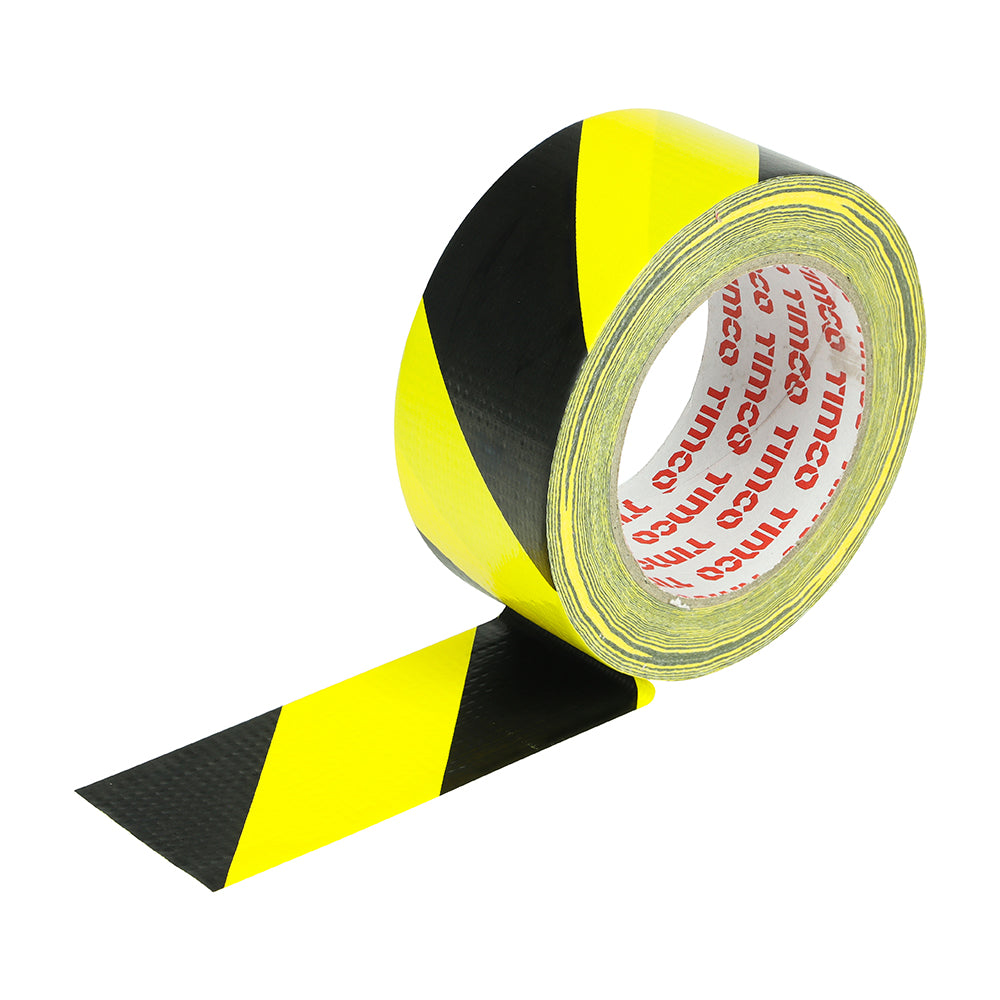 Timco hazzard Cloth Tape - Yellow & Black33m x 50mm — official TIMCO product photograph