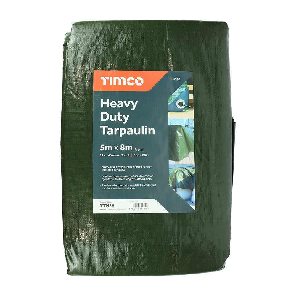 Timco Tarpaulin - Heavy Duty 5m x 8m — official TIMCO product photograph