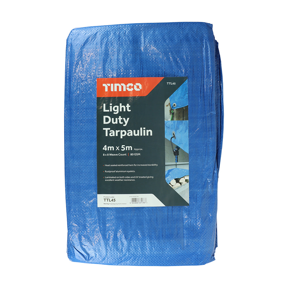 Timco Tarpaulin - Light Duty 4m x 5m — official TIMCO product photograph